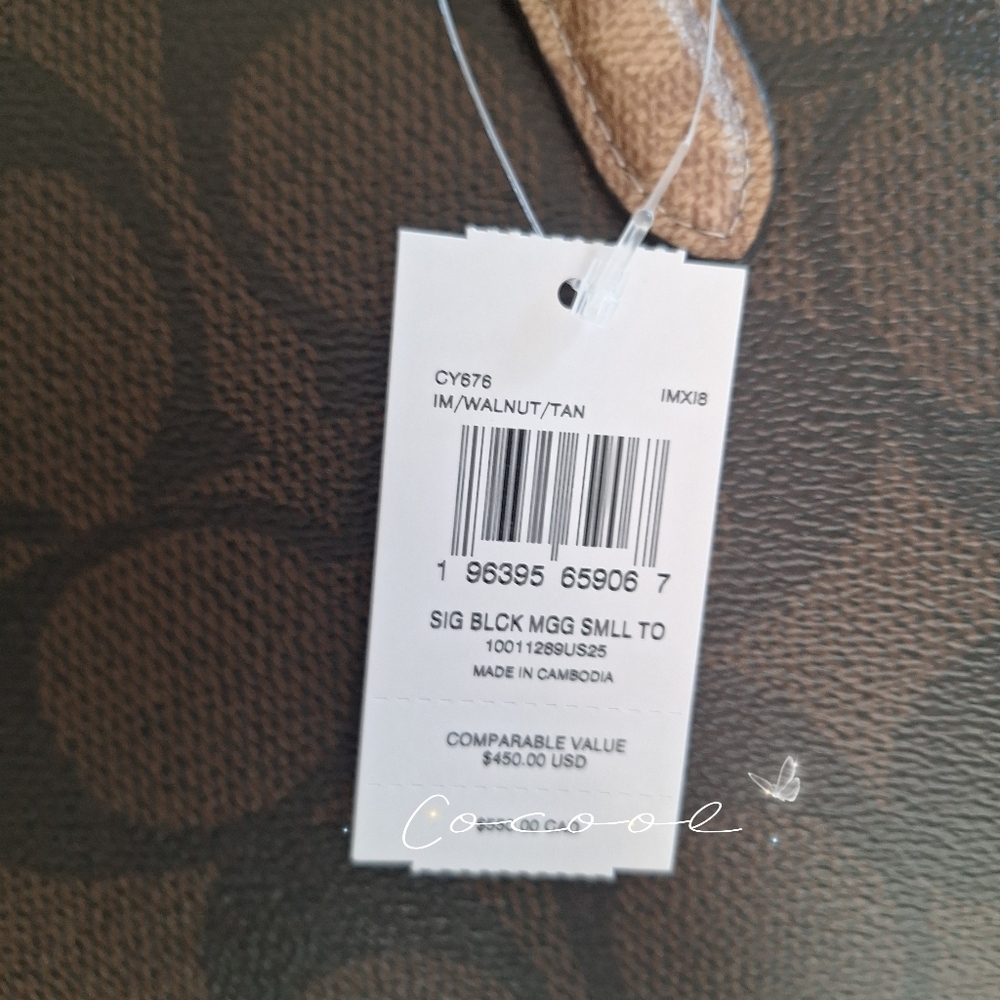 NWT!COACH MAGGIE SMALL TOTE BAG IN BLOCKED SIGNATURE CANVAS (COACH CY676) - Picture 8 of 10